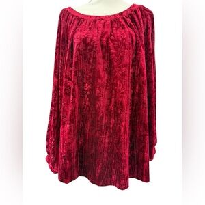 UMGEE Elegant Red Velvet Blouse zs 1XL Valentines Day